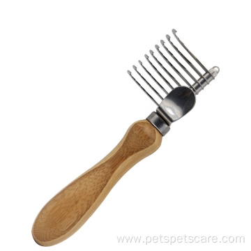 New Shape Bamboo Wood Pet Dog Dematting Comb